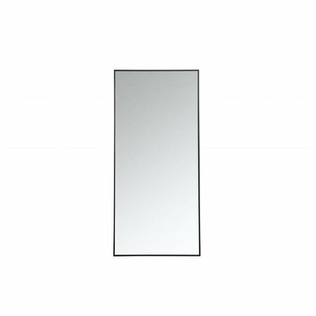 ELEGANT DECOR 30 in. Metal Frame Rectangle Mirror in Black - 29.25 x 59.25 x 0.16 in. MR43060BK
